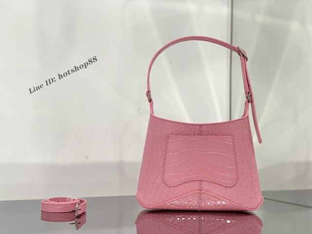 Balenciaga專櫃爆新款肩背女包 巴黎世家XX鱷魚紋壓花小號新月包 fyj1907